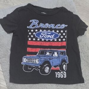 Old Navy Black "Bronco Ford" Graphic Tee with Blue and Red Print